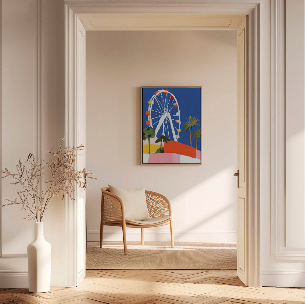 Stadsposter med färgglad pariserhjul
