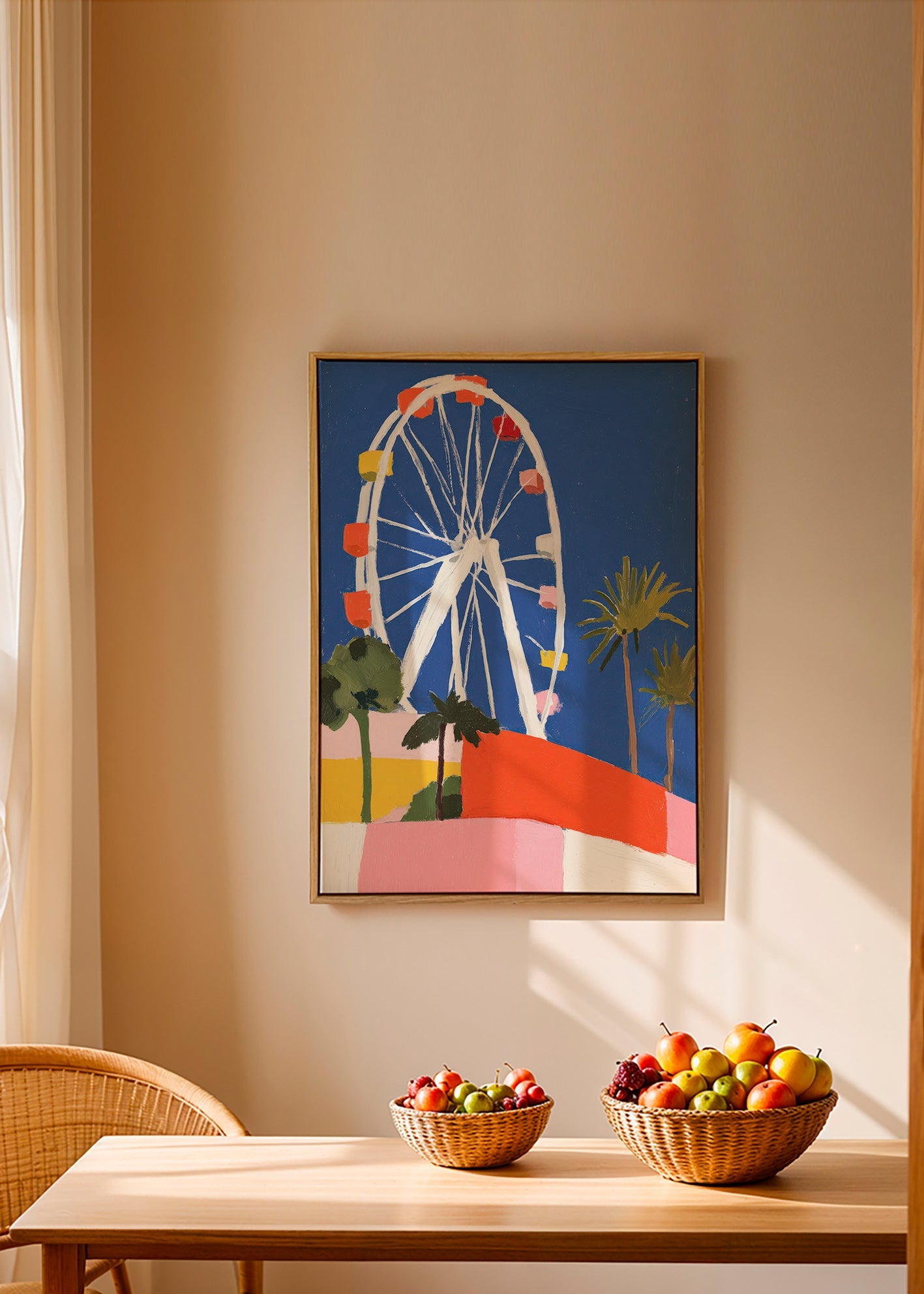Stadsposter med färgglad pariserhjul