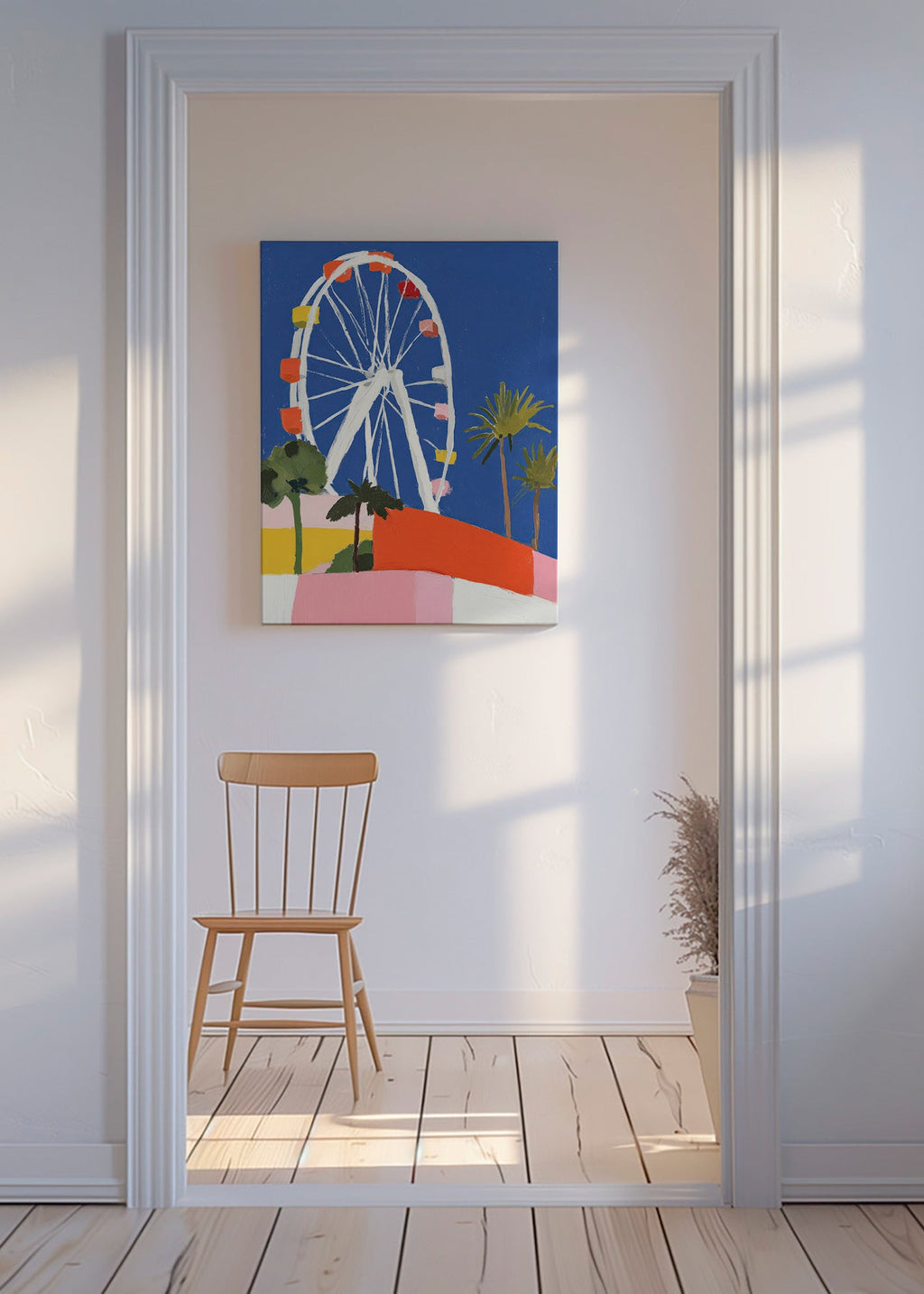 Stadsposter med färgglad pariserhjul