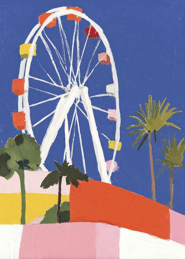 Stadsposter med färgglad pariserhjul