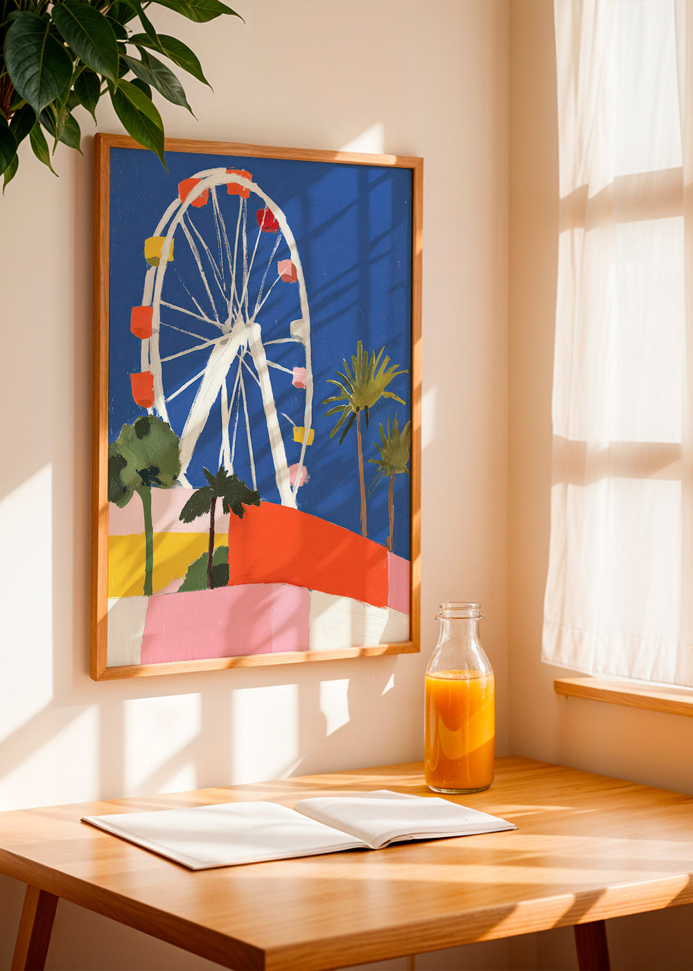 Stadsposter med färgglad pariserhjul