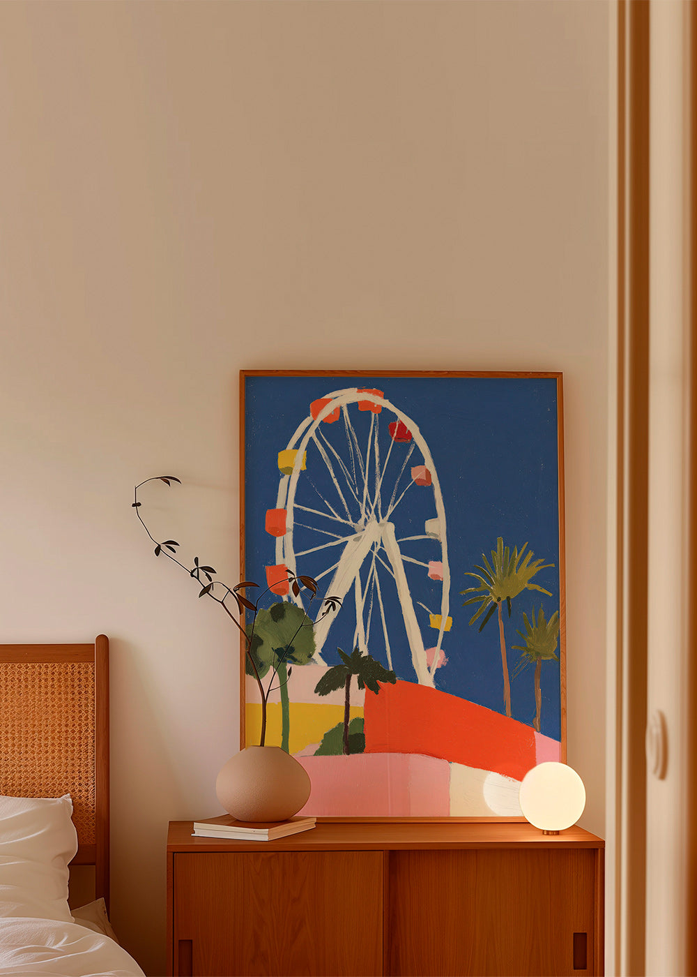 Stadsposter med färgglad pariserhjul