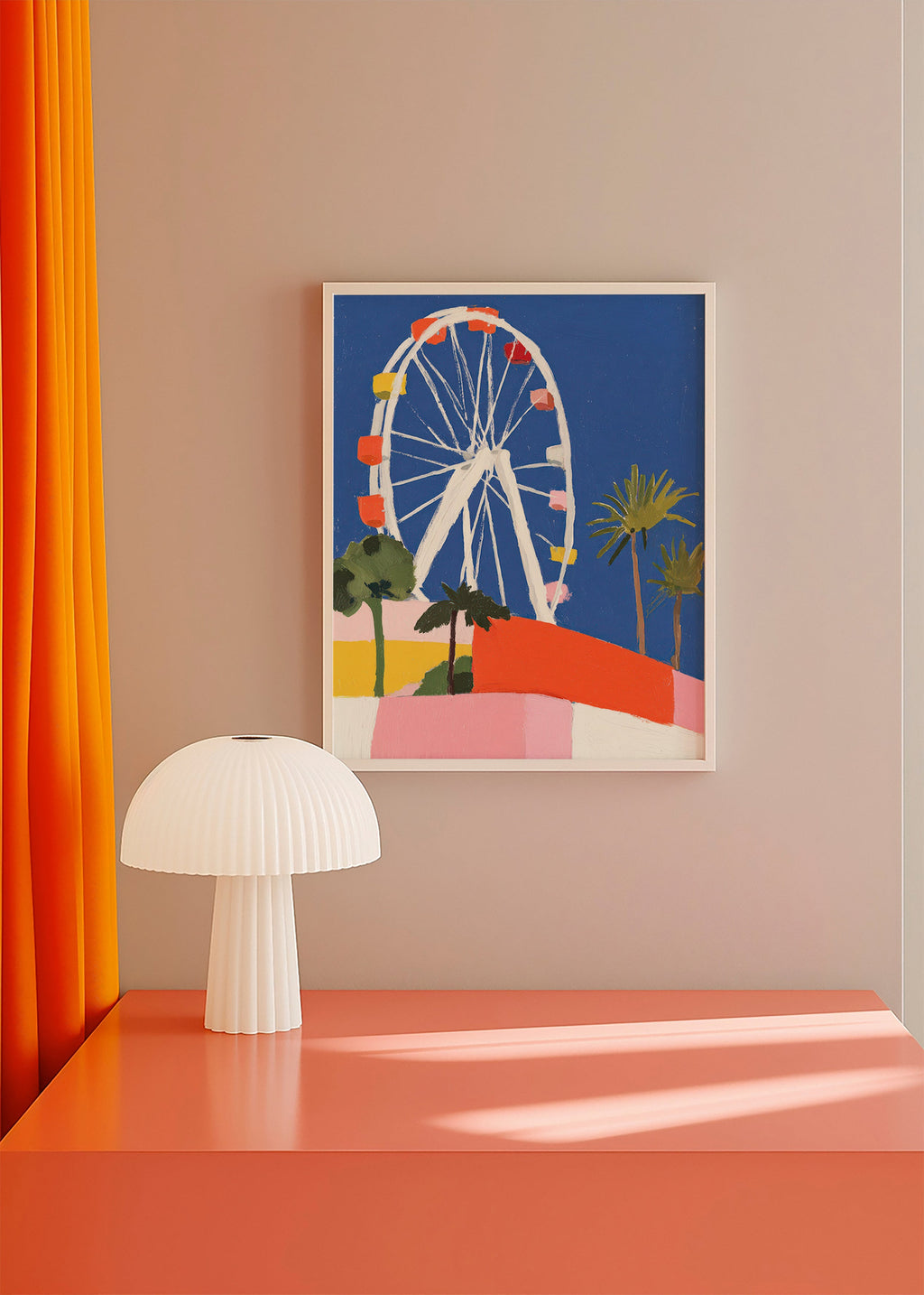 Stadsposter med färgglad pariserhjul