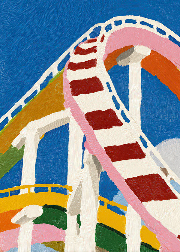 Illustration av färgglad berg- och dalbana