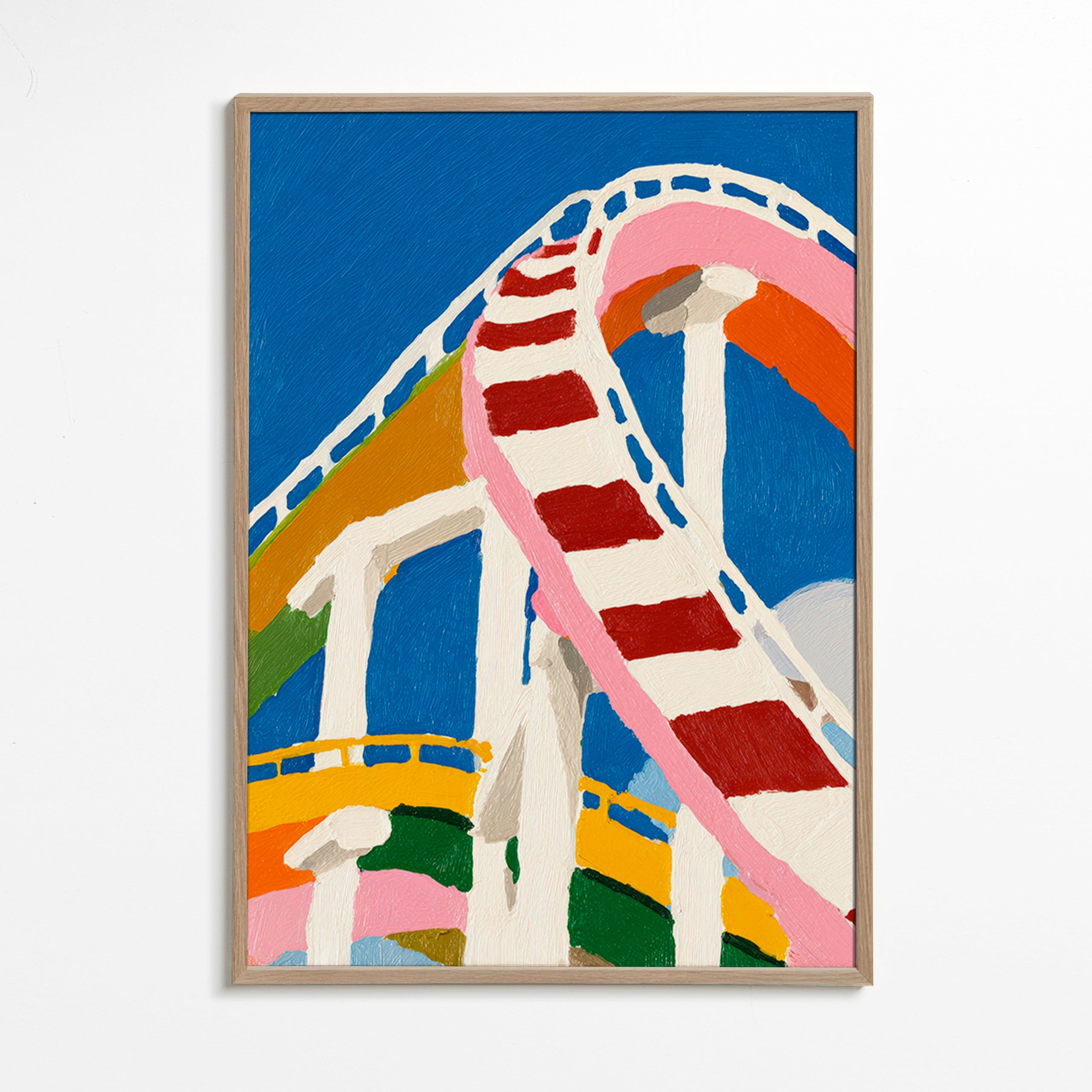 Illustration av färgglad berg- och dalbana