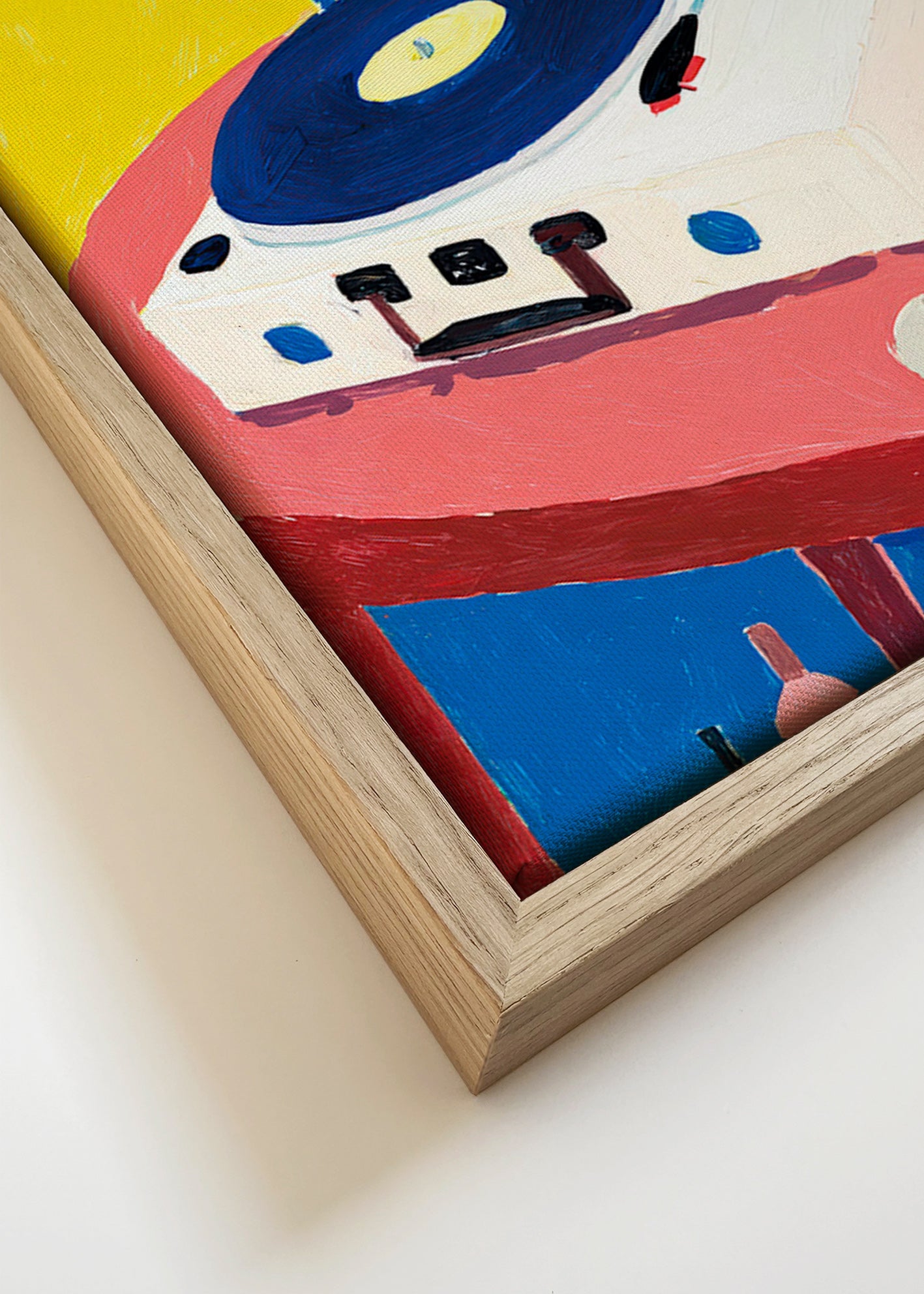 Illustration: vintage skivspelare på bord