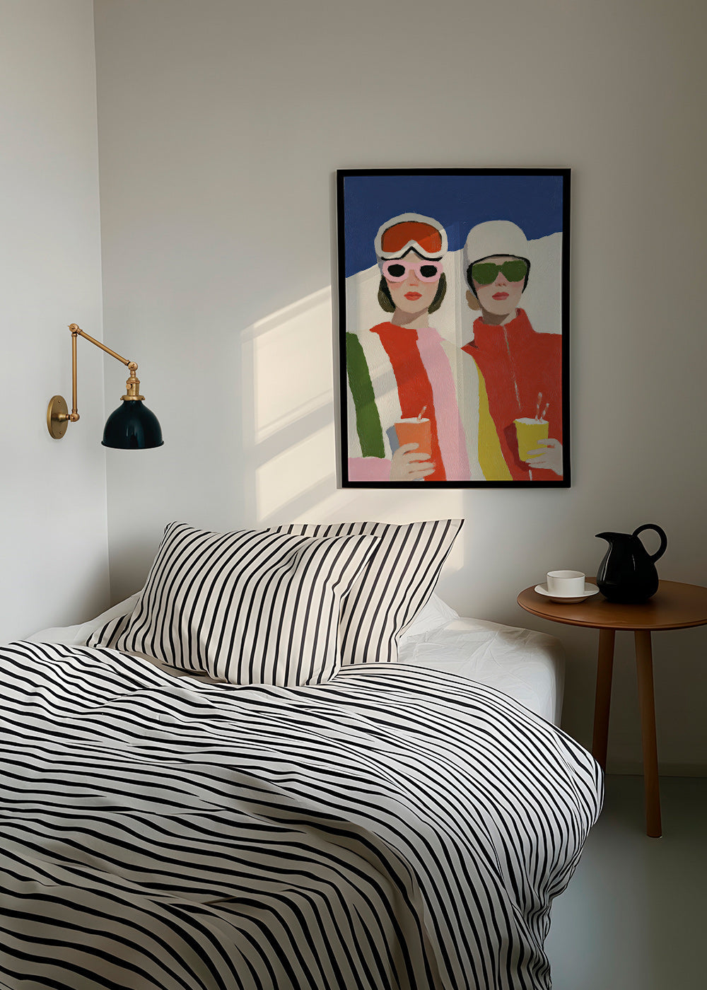 Illustration après-ski duo i retrostil