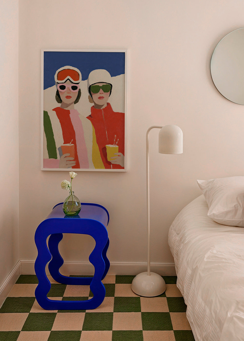 Illustration après-ski duo i retrostil