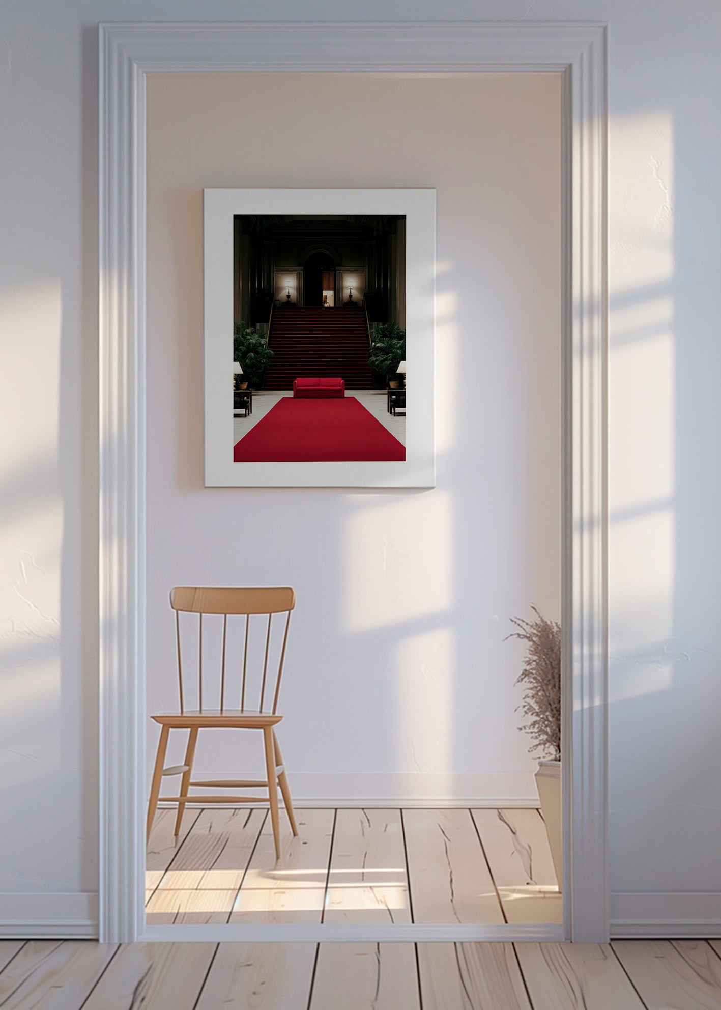 Trappfotografi med röd matta