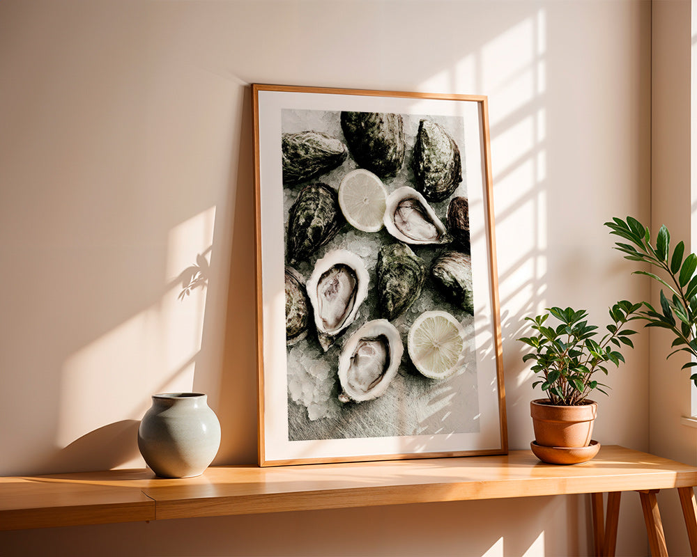 Kökskonst med ostron och citron
