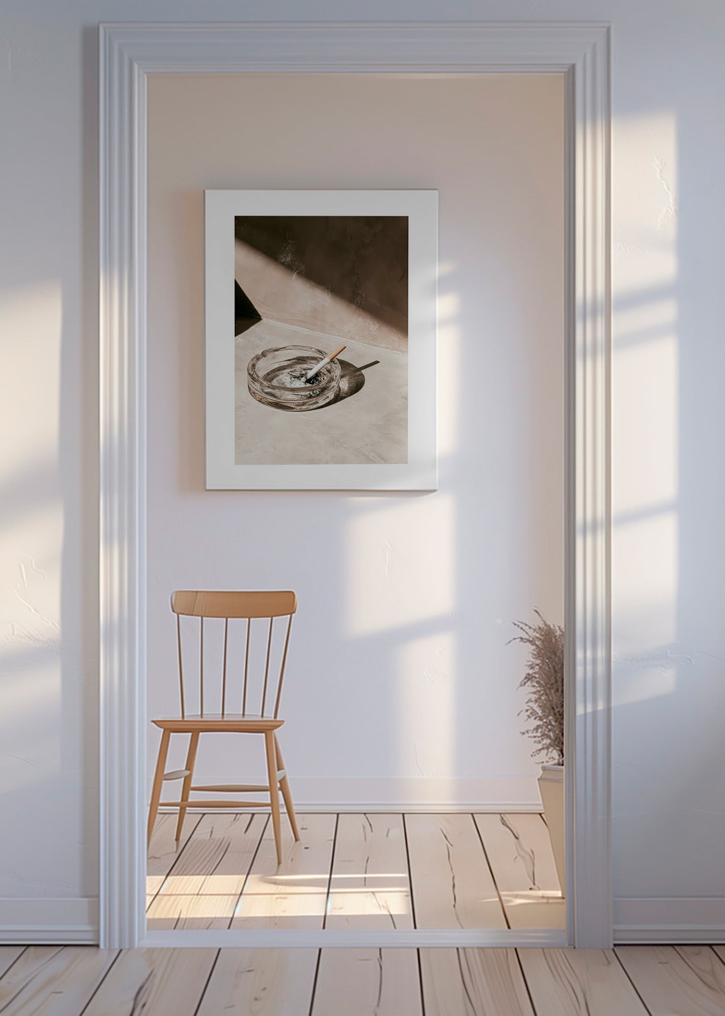 Köksfotografi med glas-askkopp