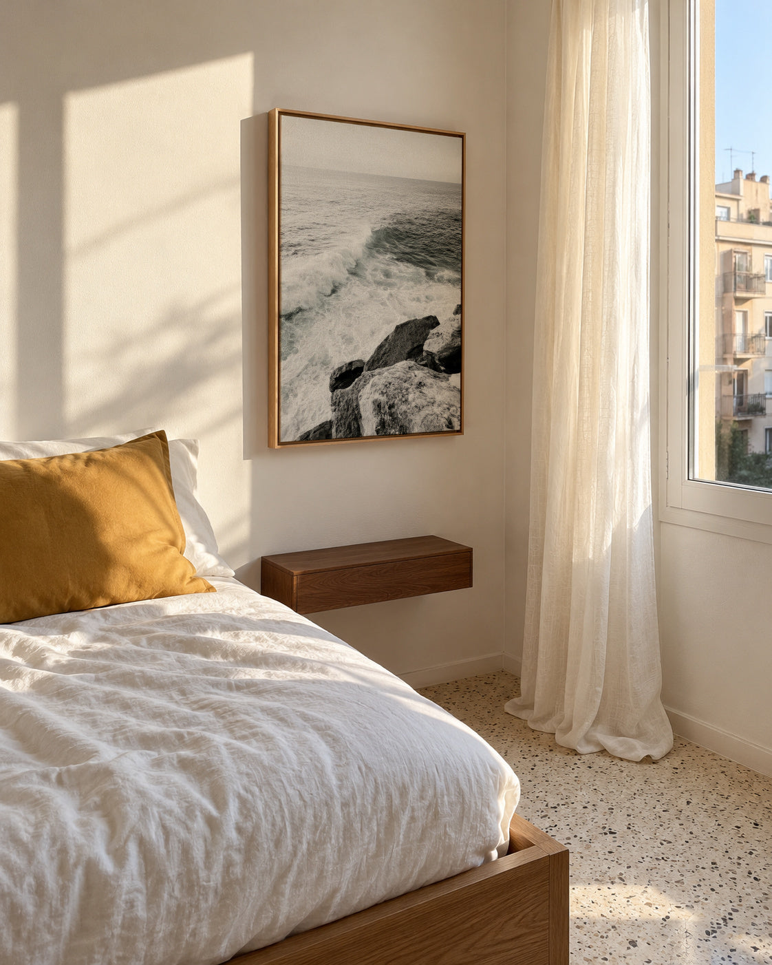 Ocean Cliffs - Framed canvas in an interior