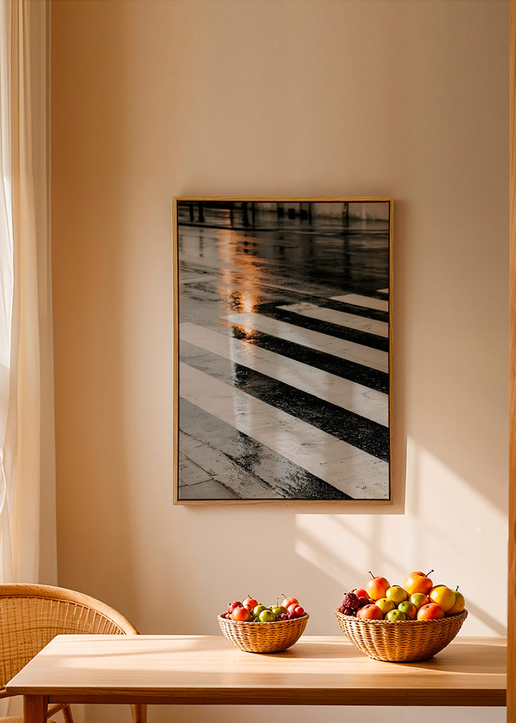 Fotografi stad: våt övergångsställe