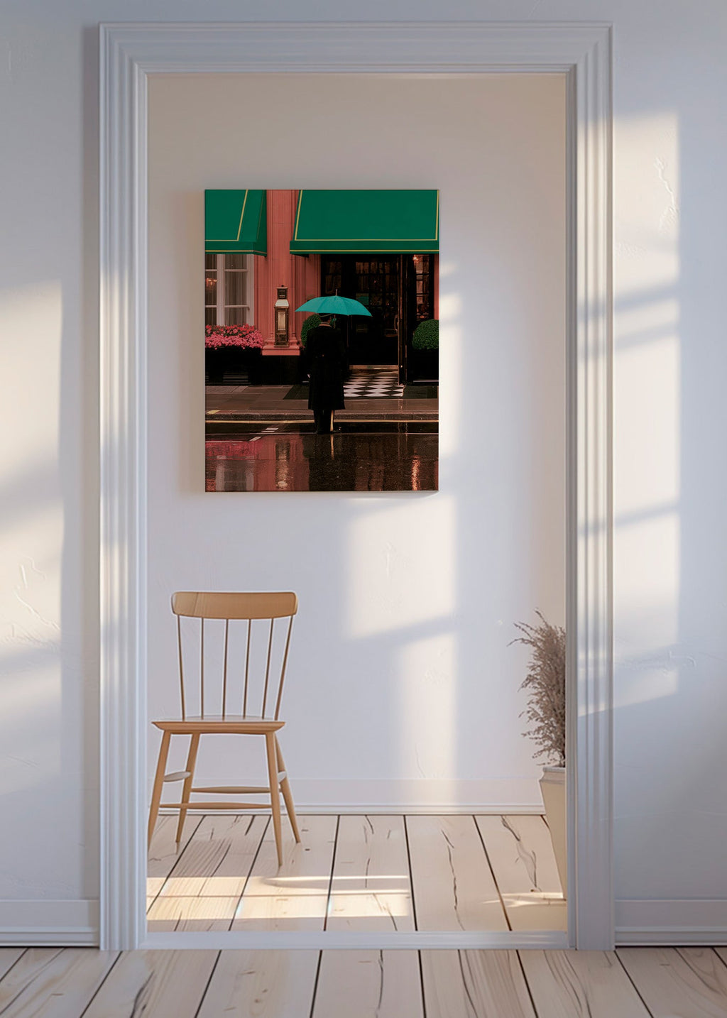 Stadsfotografi: gestalt med paraply och reflektioner