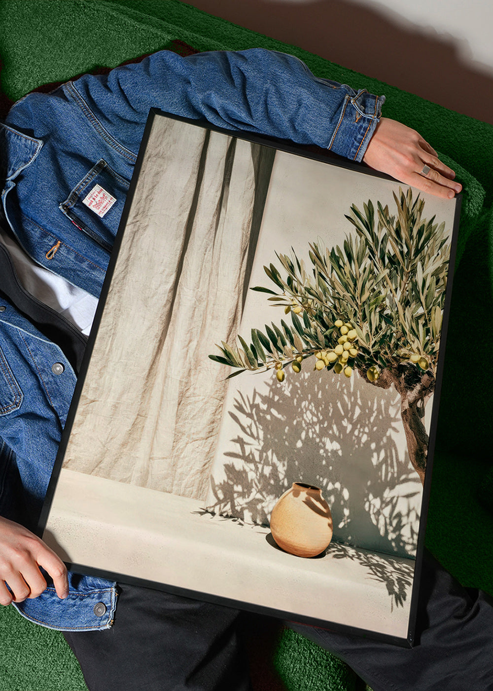 Botanisk poster olivgren