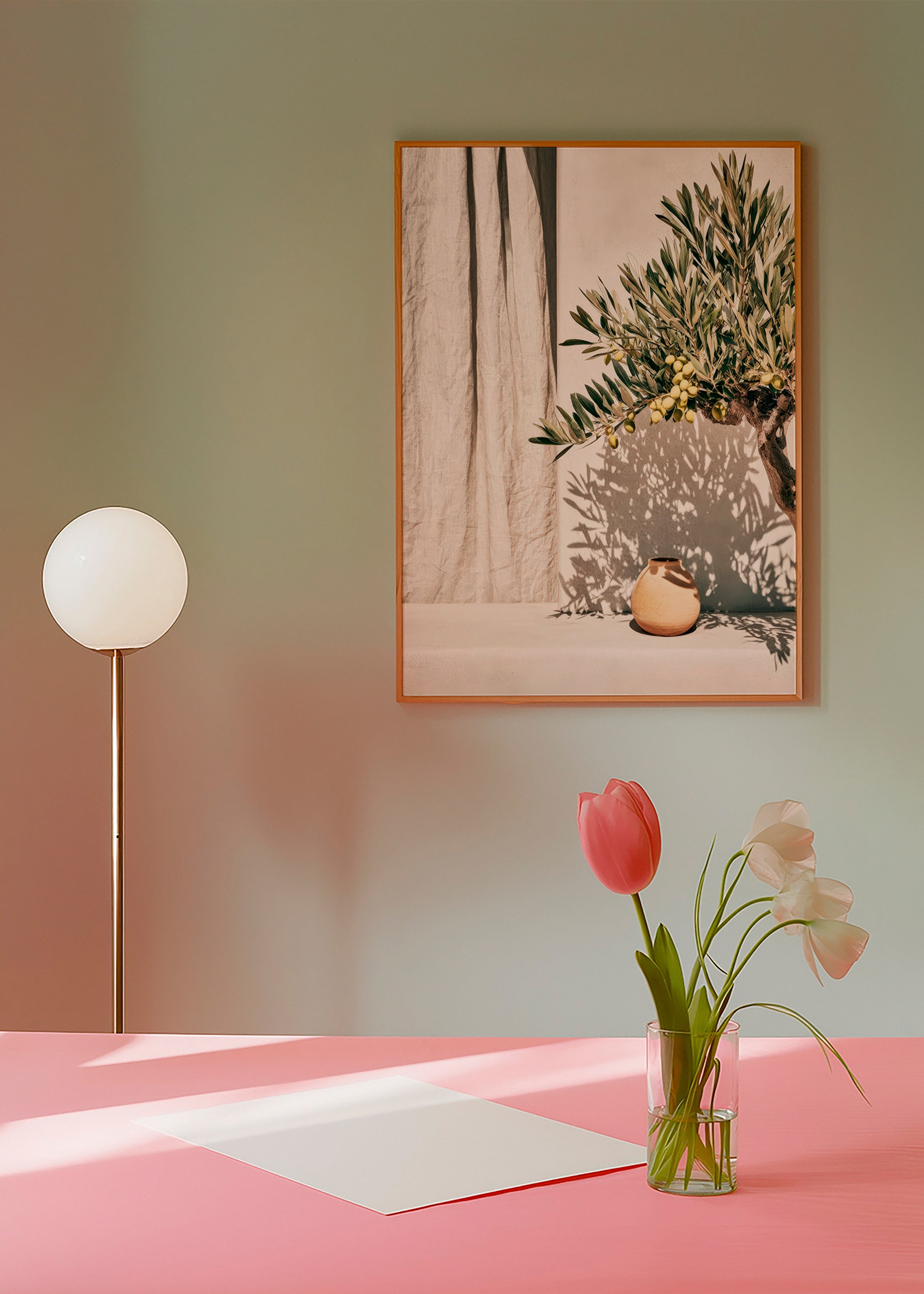 Botanisk poster olivgren