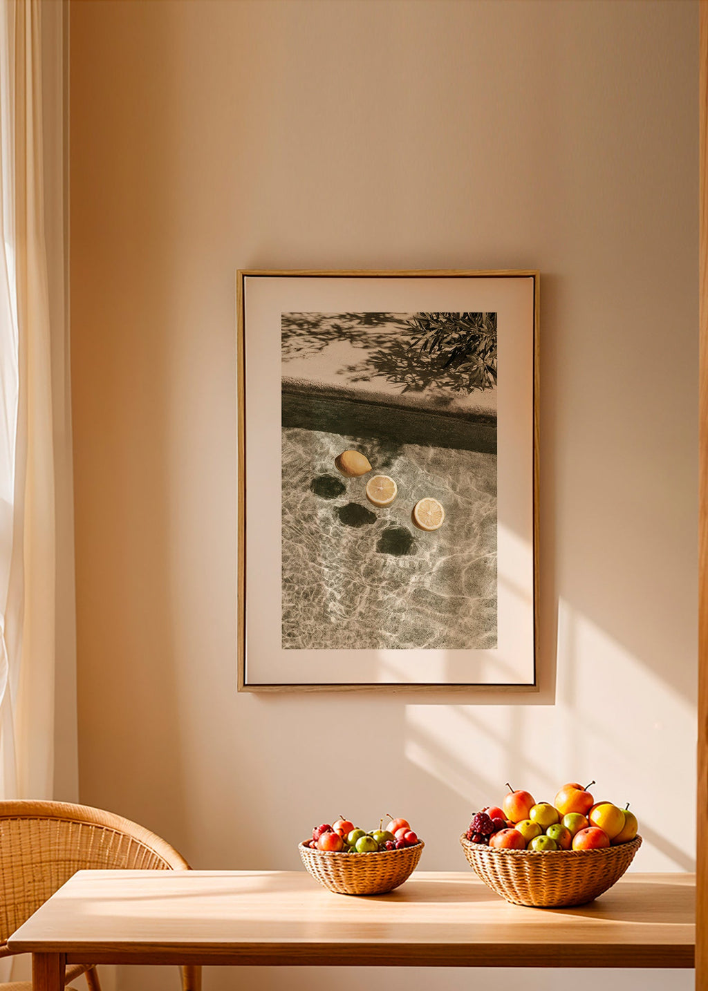 Kökskonst med svävande citroner