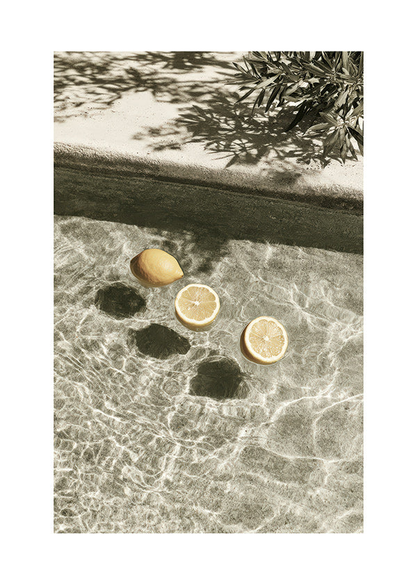 Kökskonst med svävande citroner
