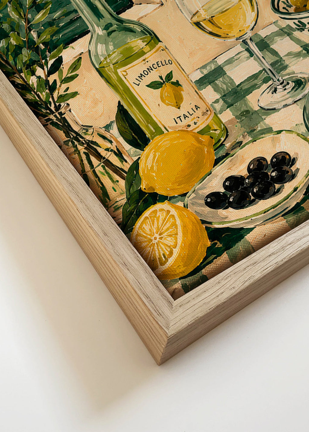 Kökskonst: stilleben med citroner och limoncello