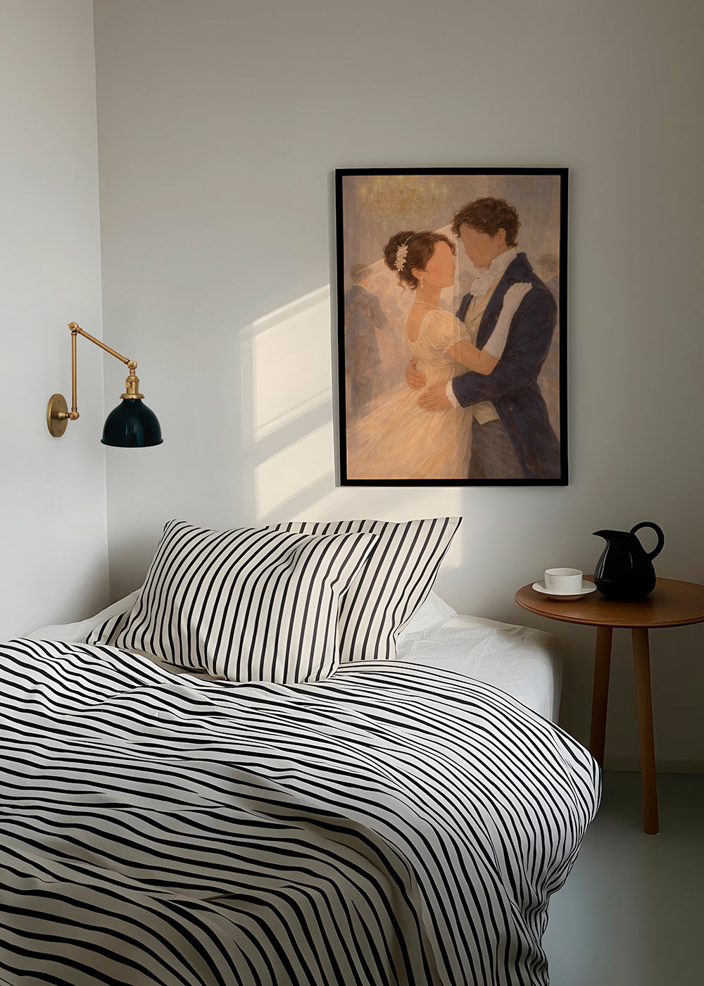 Illustration av romantisk dans i ett vintage-salong