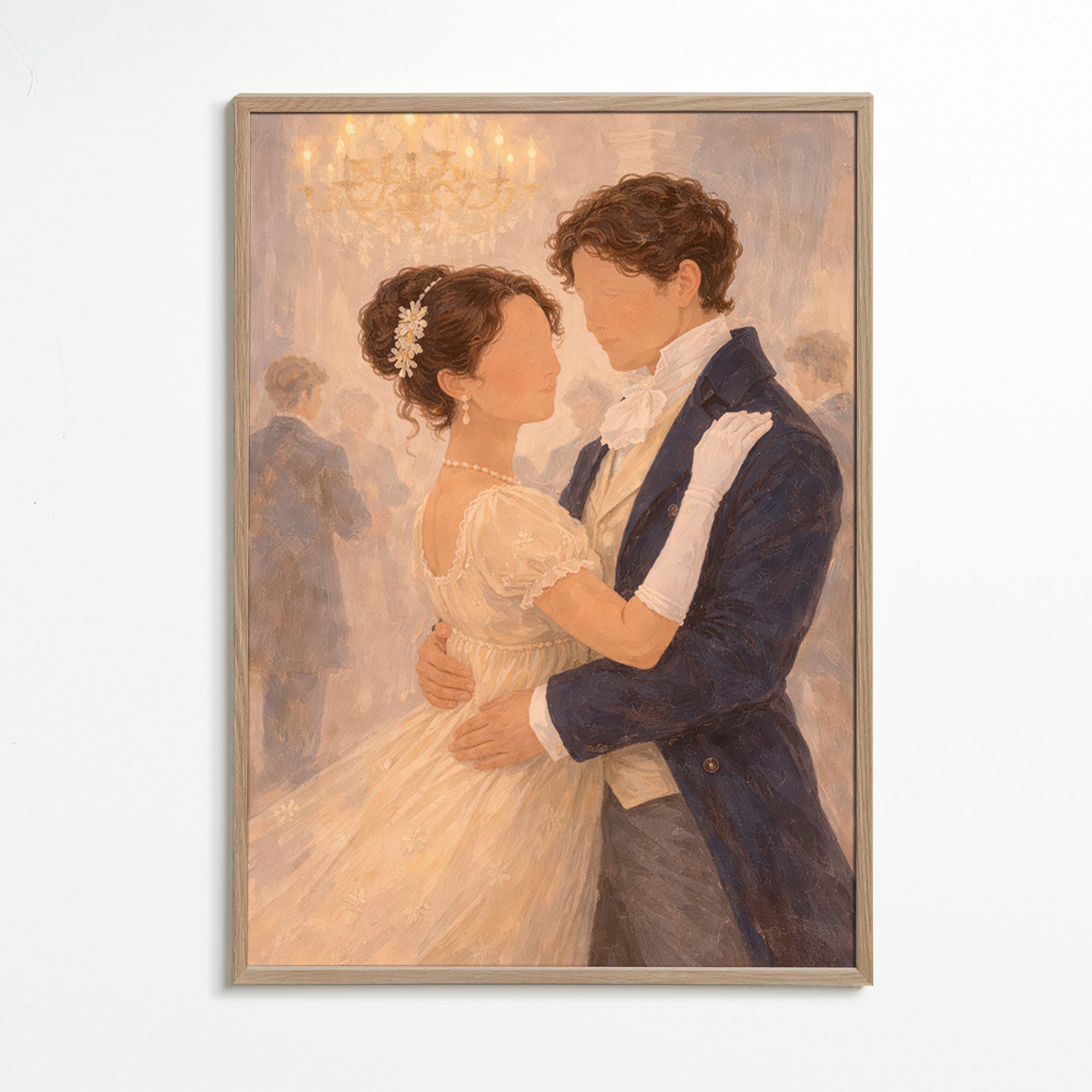 Illustration av romantisk dans i ett vintage-salong